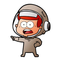 cartoon surprised astronaut
