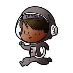 cartoon astronaut woman