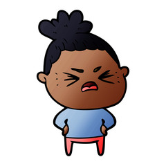 cartoon angry woman