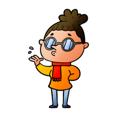 cartoon woman wearing glasses