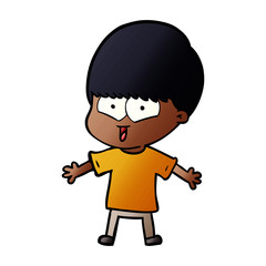 Obraz premium cartoon happy boy