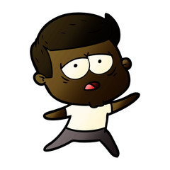 cartoon tired man