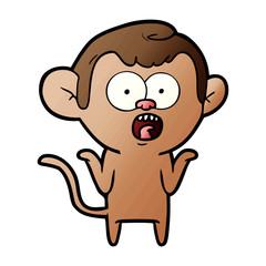 cartoon shocked monkey