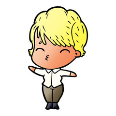 cartoon woman thinking