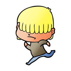 cartoon boy with untidy hair