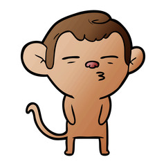 cartoon suspicious monkey