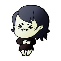 annoyed cartoon vampire girl
