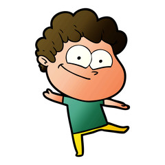 Obraz premium cartoon happy man