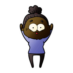 cartoon happy old woman