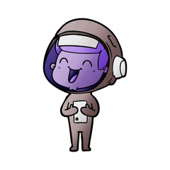 happy cartoon astronaut