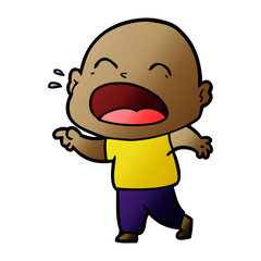 cartoon shouting bald man