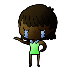 cartoon woman crying