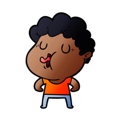 cartoon man pulling face