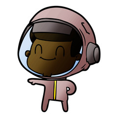 Obraz premium happy cartoon astronaut man