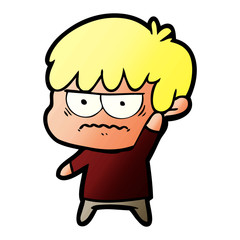 Obraz premium annoyed cartoon boy