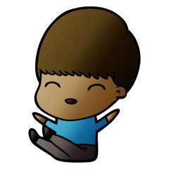 happy cartoon boy