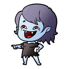 cartoon laughing vampire girl