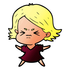 cartoon angry woman