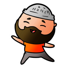 cartoon happy bearded man