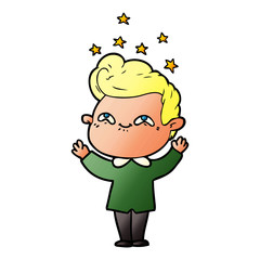 cartoon excited man