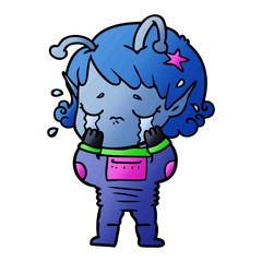 cartoon crying alien girl