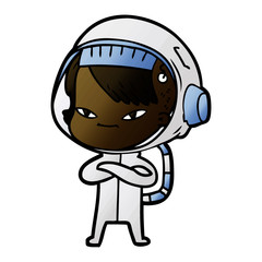 Obraz premium cartoon astronaut woman