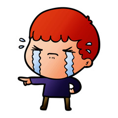 Obraz premium cartoon man crying