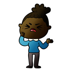 Obraz premium cartoon angry woman