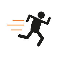 Simple Marathon Run Outline Sport Figure Symbol Vector Illustration