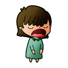cartoon woman talking loudly