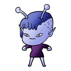 cute cartoon alien girl