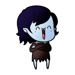 Obraz premium cute cartoon happy vampire girl