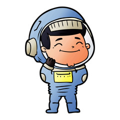 happy cartoon astronaut