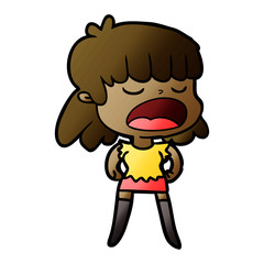 cartoon woman talking loudly