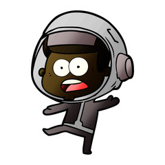 Obraz premium kreskówka zaskoczony astronauta