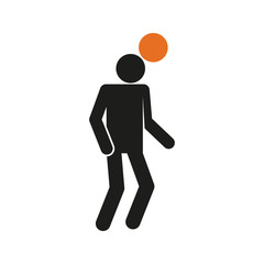 Simple Heading Football Soccer Sport Figure Symbol Vector Illustration