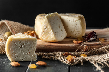 Cheese on the wooden table