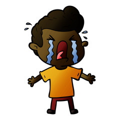 Obraz premium cartoon crying man