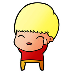 happy cartoon boy