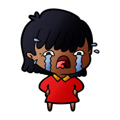 cartoon girl crying