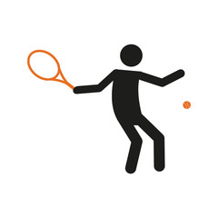 Simple Tennis Sport Figure Symbol Vector Illustration Graphic