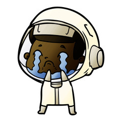 cartoon crying astronaut