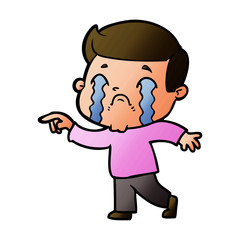 cartoon man crying