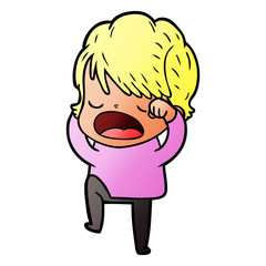 Obraz premium cartoon woman talking