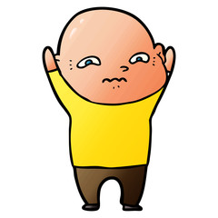 cartoon nervous man