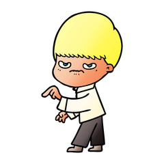 annoyed cartoon boy