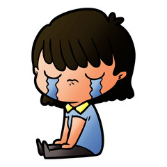cartoon woman crying