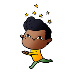 cartoon excited man