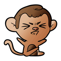 cartoon angry monkey