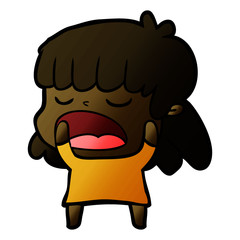 cartoon woman talking loudly